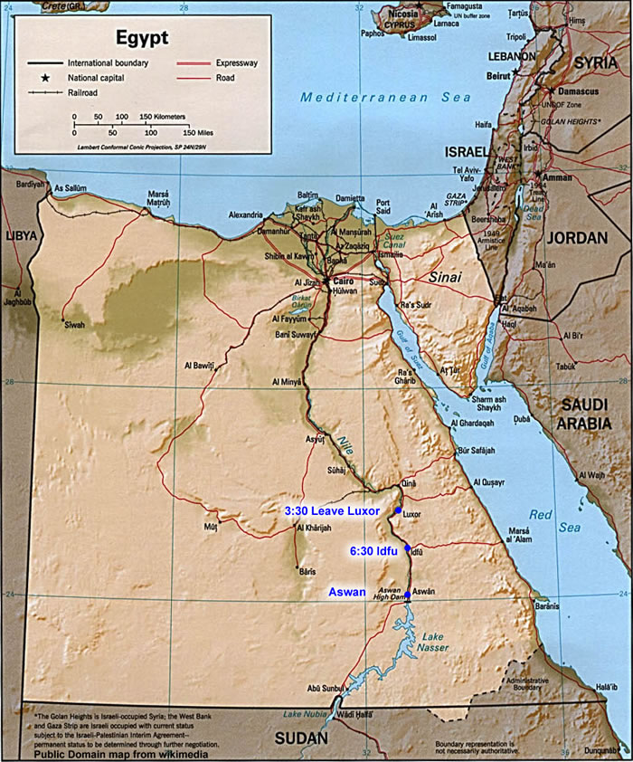 Map: Luxor to Aswan